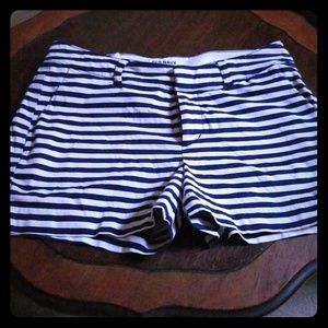 Blue and white stripe sailer shorts